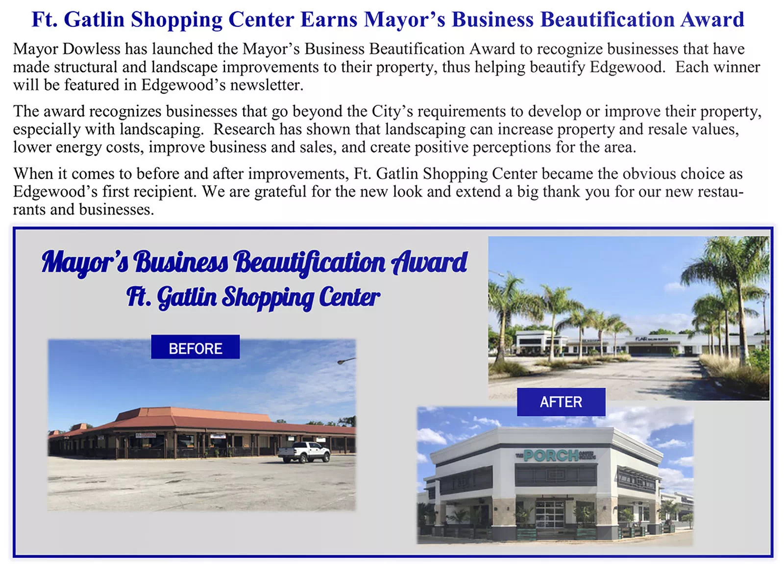 Business Beautification Award